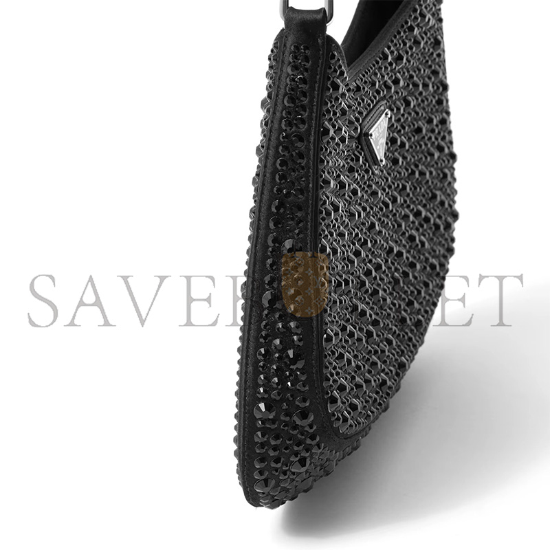 Pra*a cleo satin bag with crystals 1bc169 (22*18.5*4.5cm)